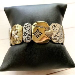 Sliver inspirational stretch bracelet